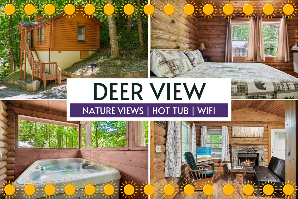 Deer View Cabin offers nature views, WiFi, a hot tub, and rustic comfort—your peaceful escape!
