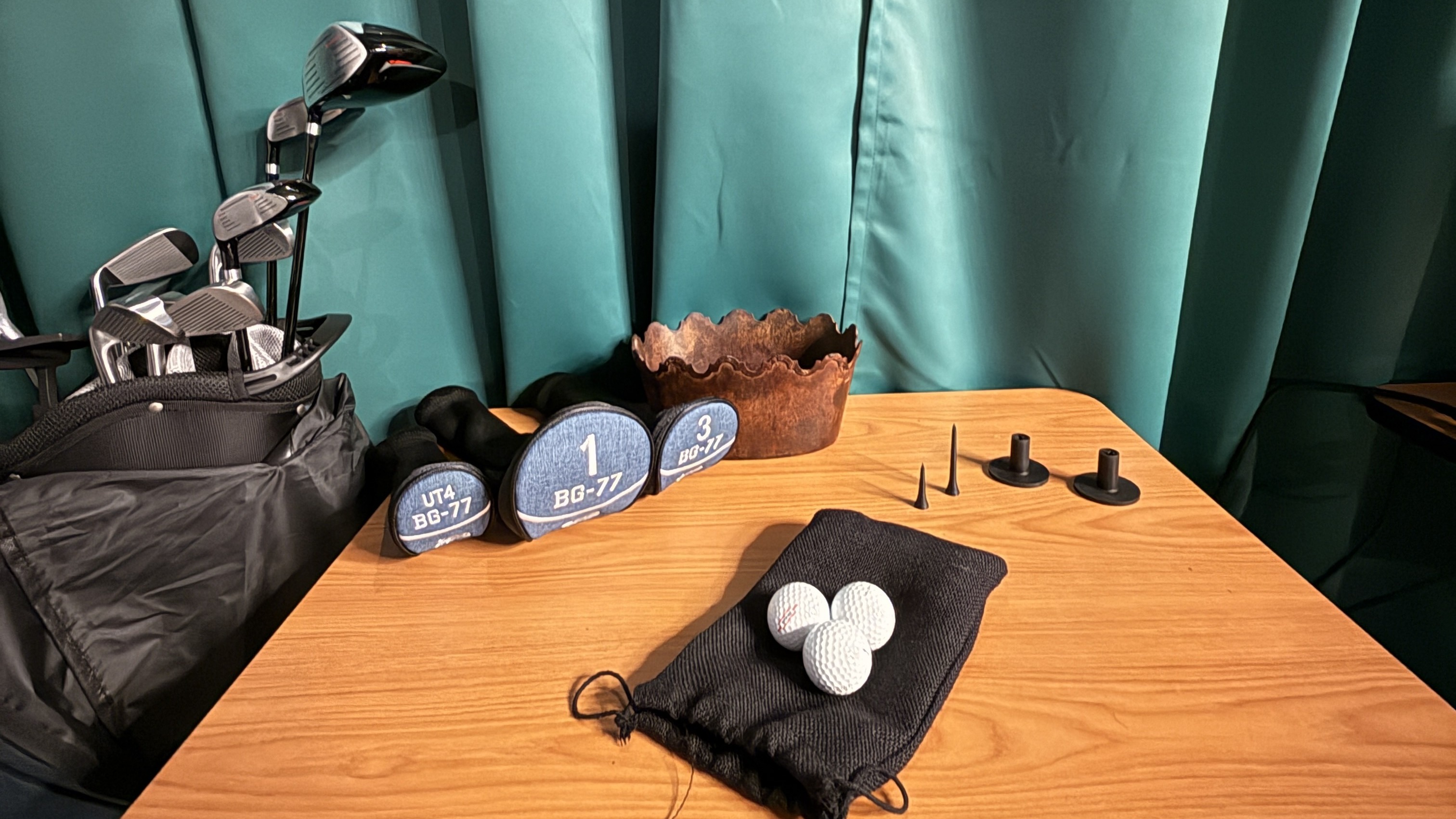 Every detail ready for play — clubs, tees, and turf prepared for your perfect swing. Of course, you may bring your own favorite equipment tooo!