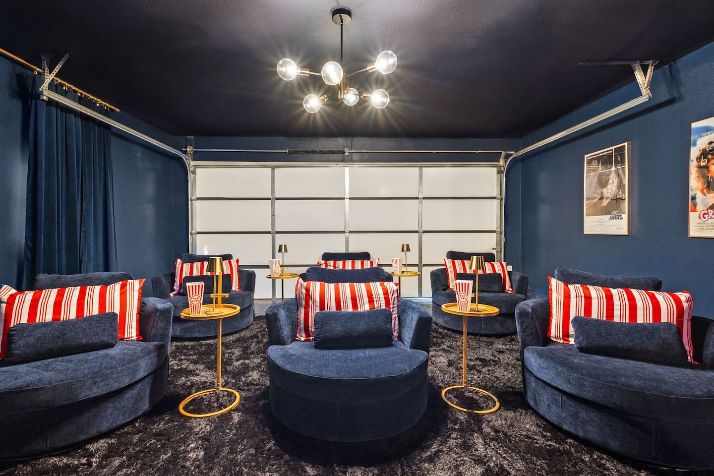 Kick back and enjoy the perfect movie night in your private theater. Cozy seating, great sound, and a classic atmosphere await. Whether it’s a group movie night or some alone time, this space is your ultimate retreat.