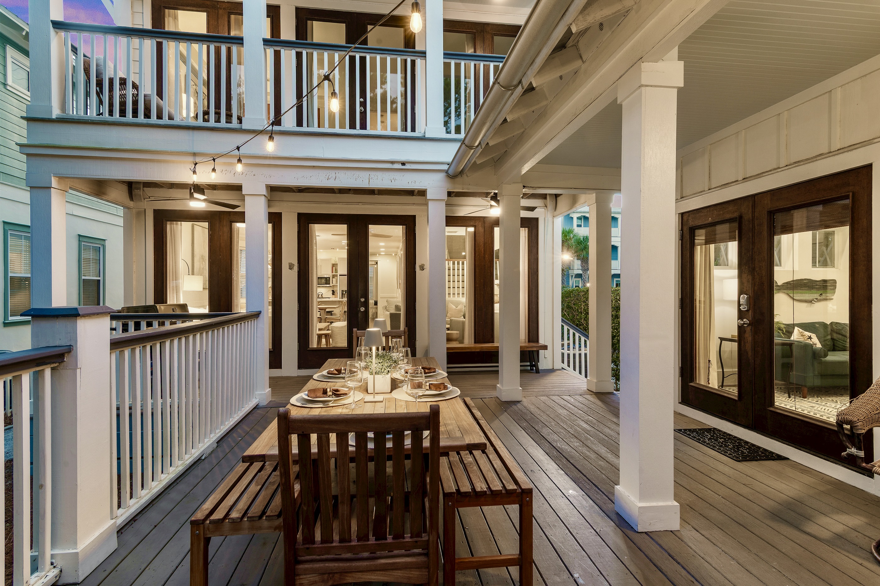 Outdoor space connecting main house to carriage house