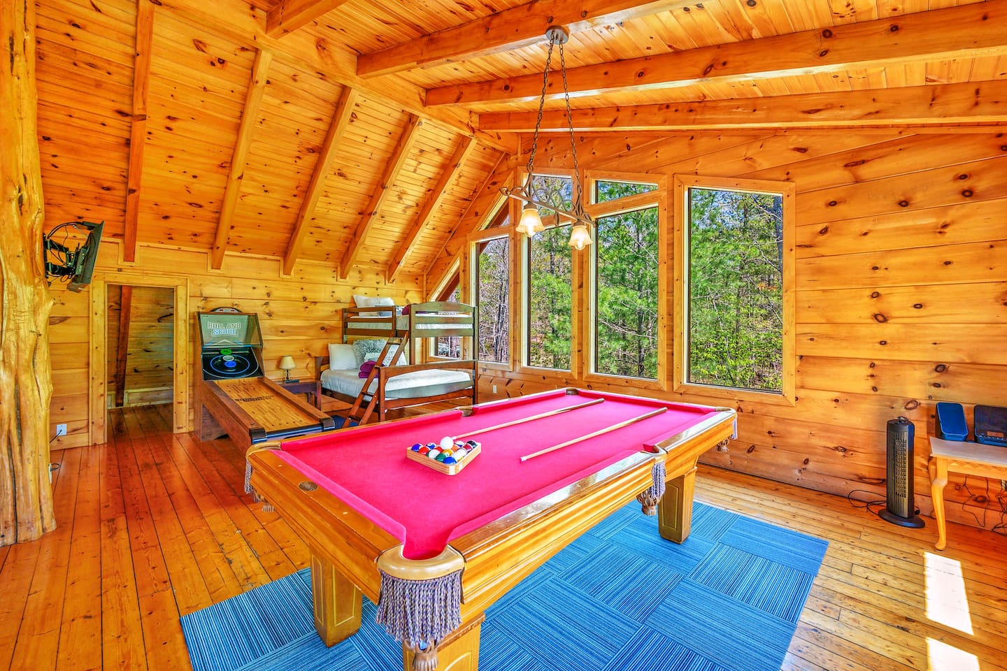 Bunk beds and a "secret" room await in the loft.