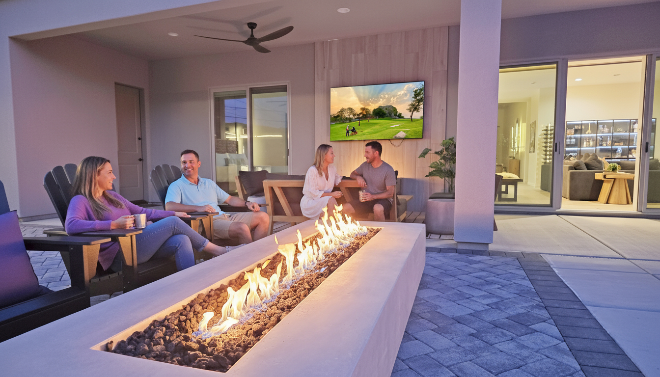 The firepit is the perfect spot to end the day.