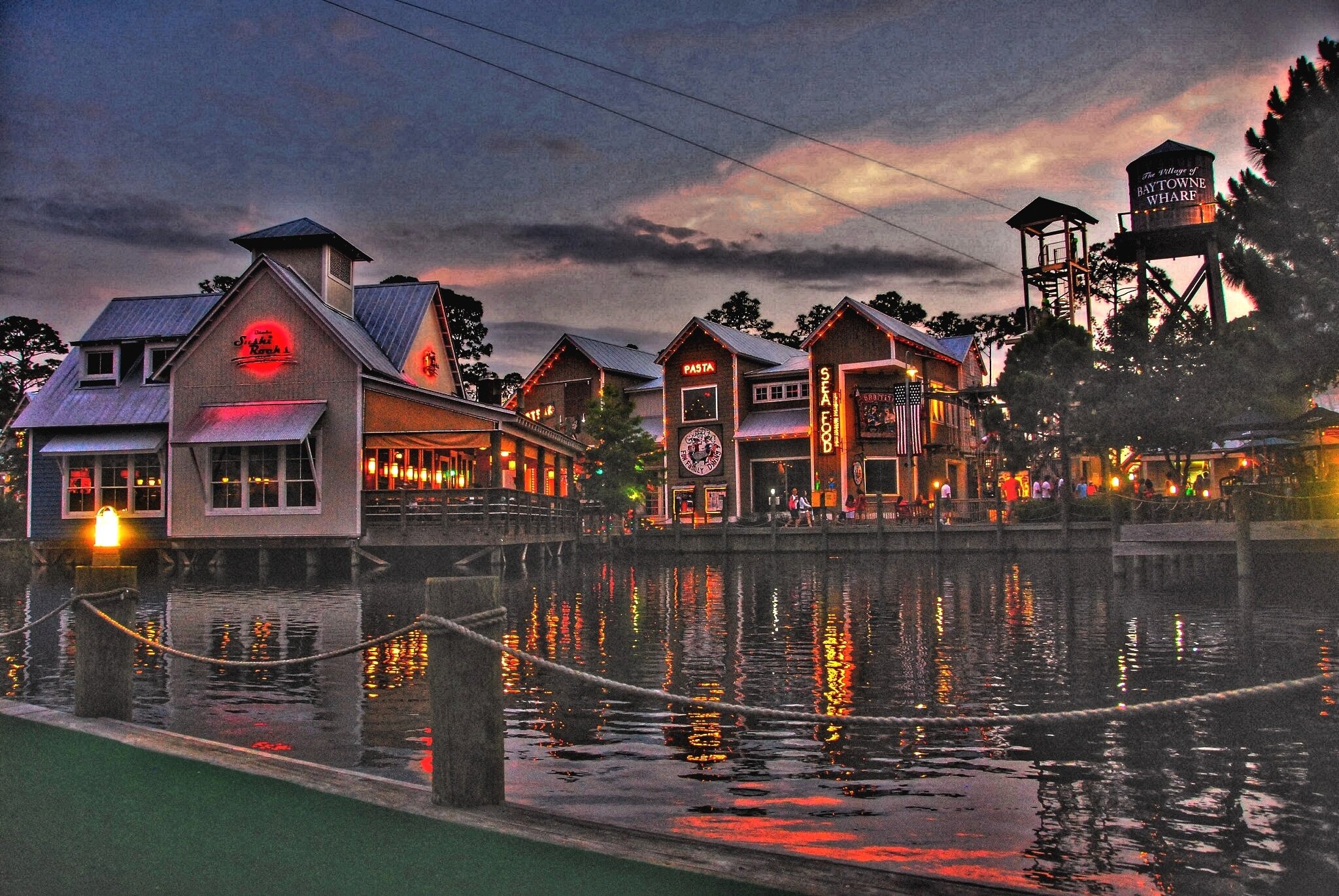 Ever been to Baytowne wharf? maybe worth a 15 min drive for a night out...