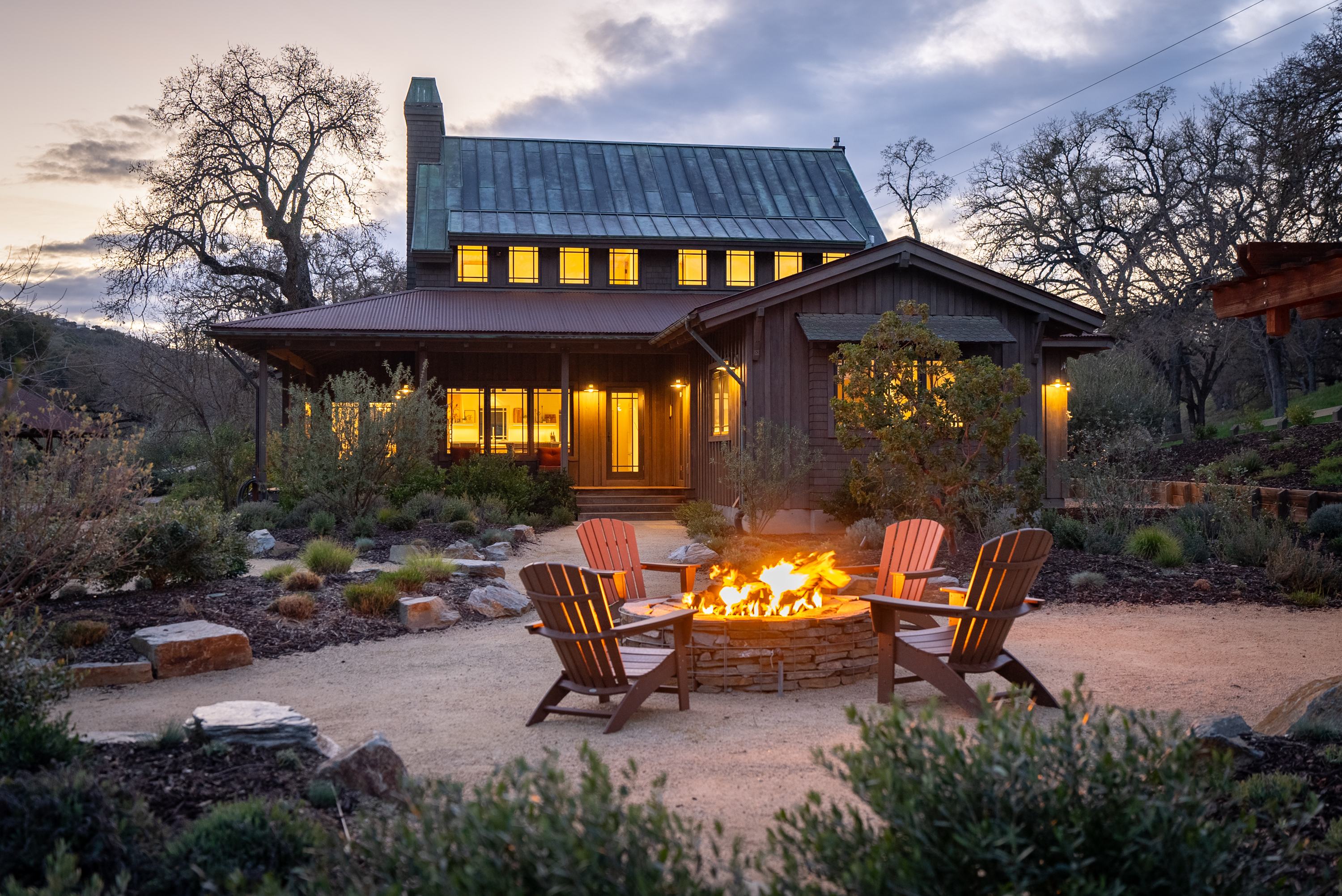 The fire pit area gather ‘round for stories and s’mores