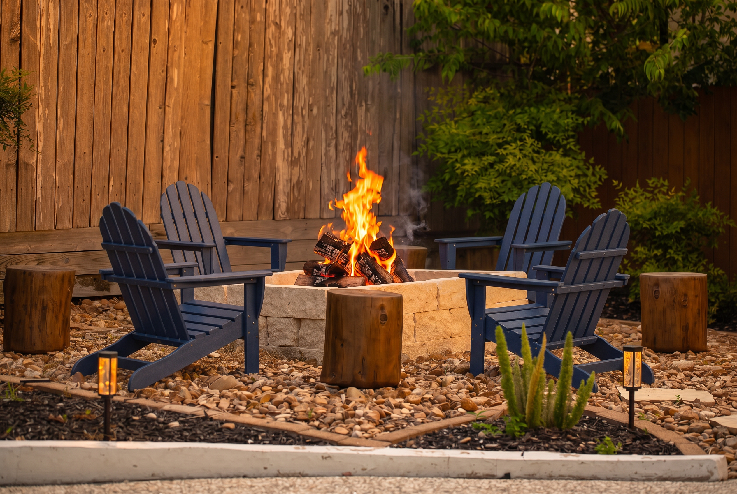 Gather around the fire pit after a refreshing swim for unforgettable evenings under the stars.