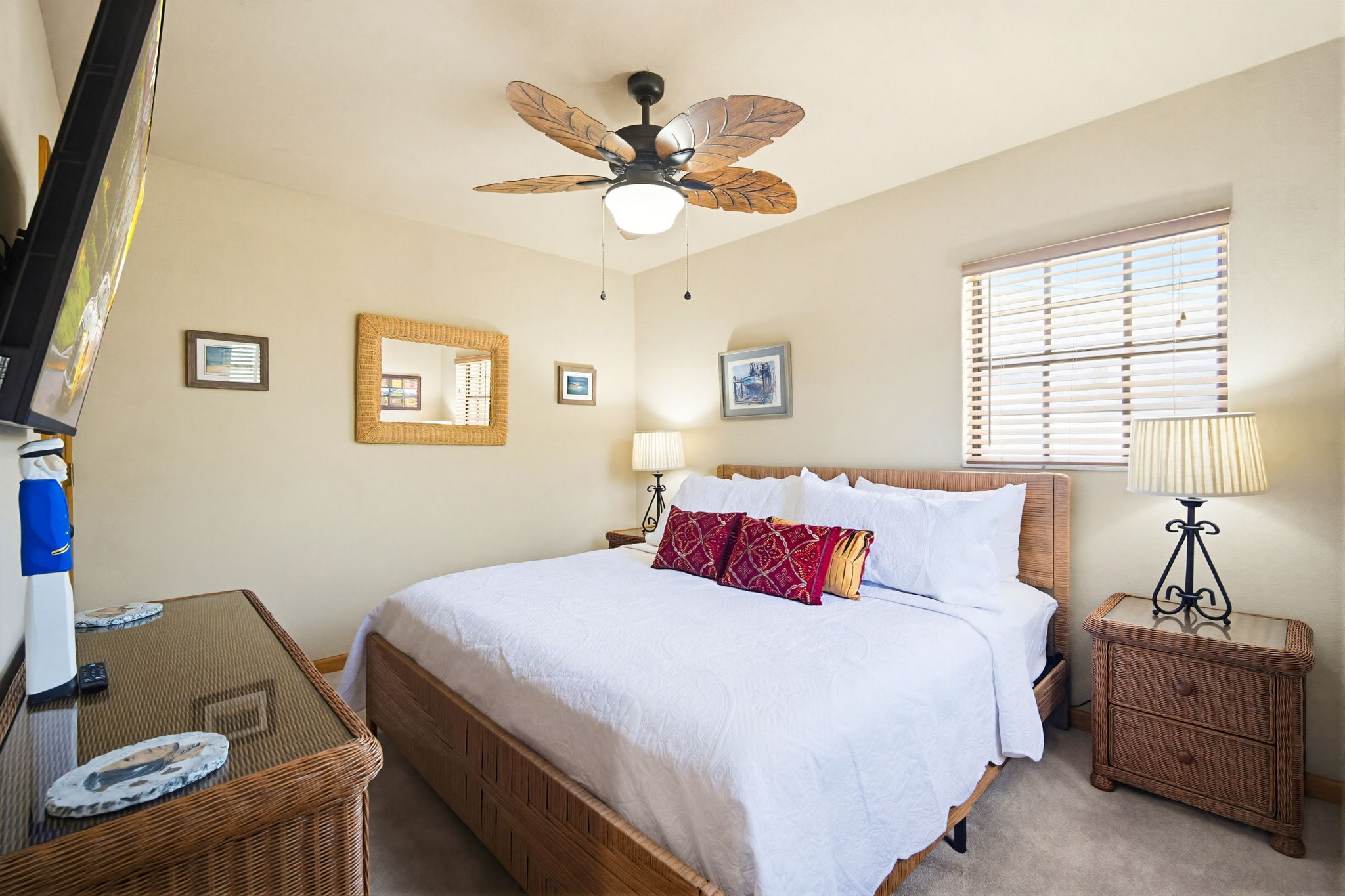 King Size Bed with a TV for your use.