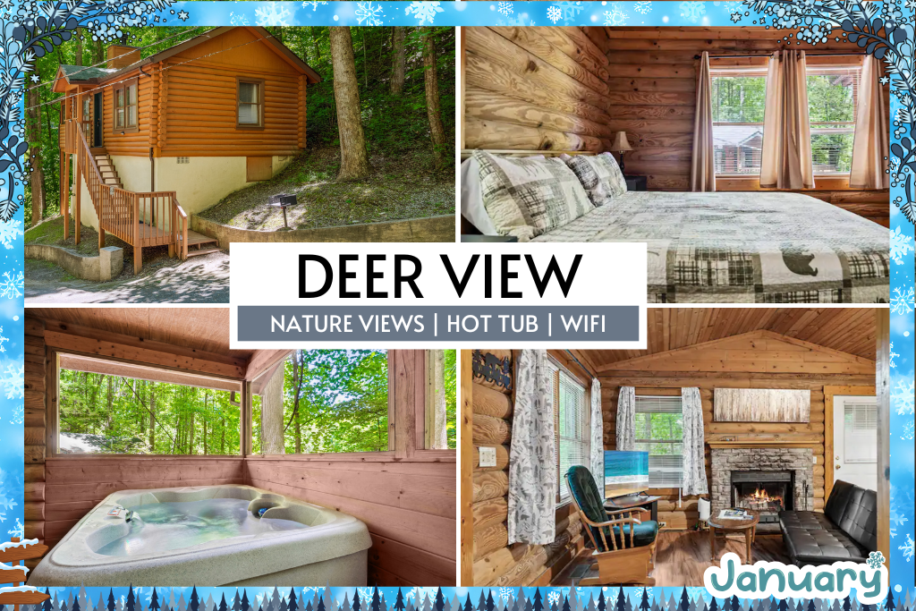 Peaceful cabin retreat featuring nature views, a private hot tub, fireplace, and WiFi.Perfect for a relaxing in the woods. Whether you're snuggling by the fire or soaking in the forest views. Deer View offers comfort, charm, and and connection to nature. 