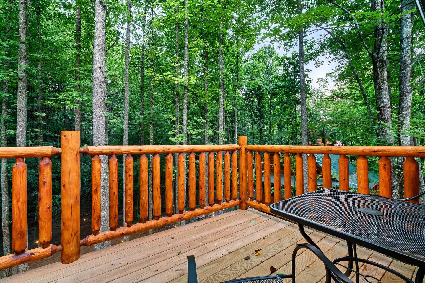Upper deck with seating to enjoy nature with a glass of wine or morning coffee.