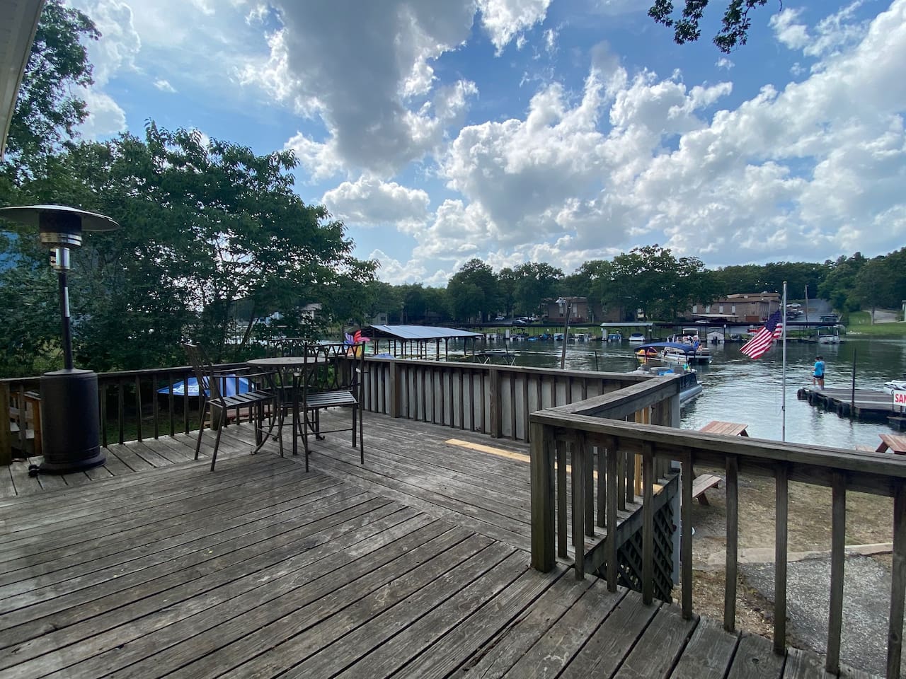 Private deck with view of lake
