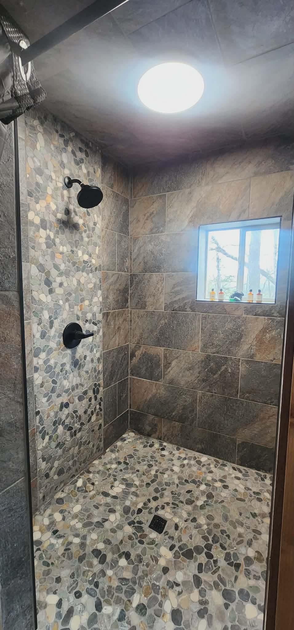 Tiled shower