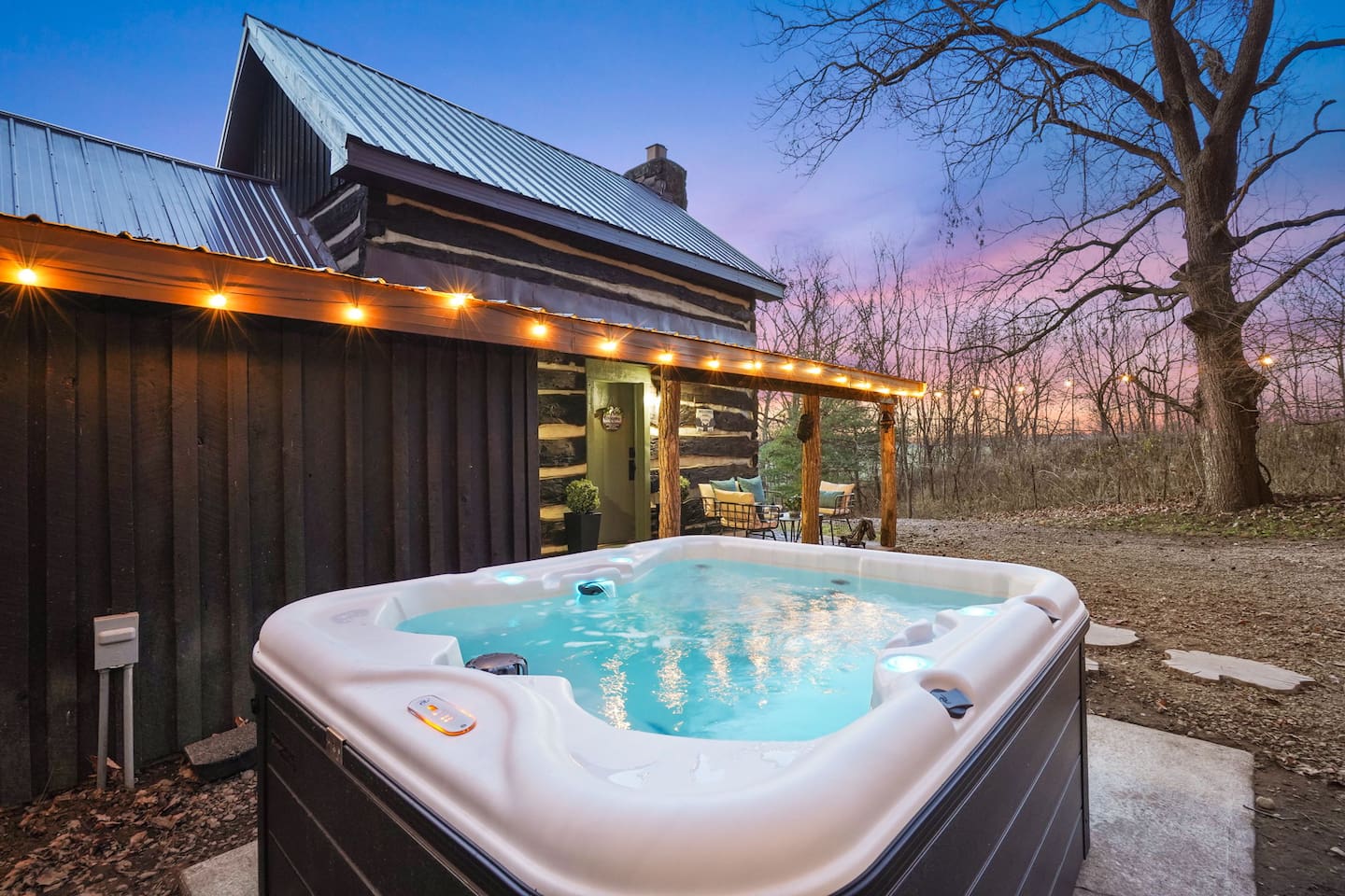 Relax and rejuvenate in the outdoor hot tub