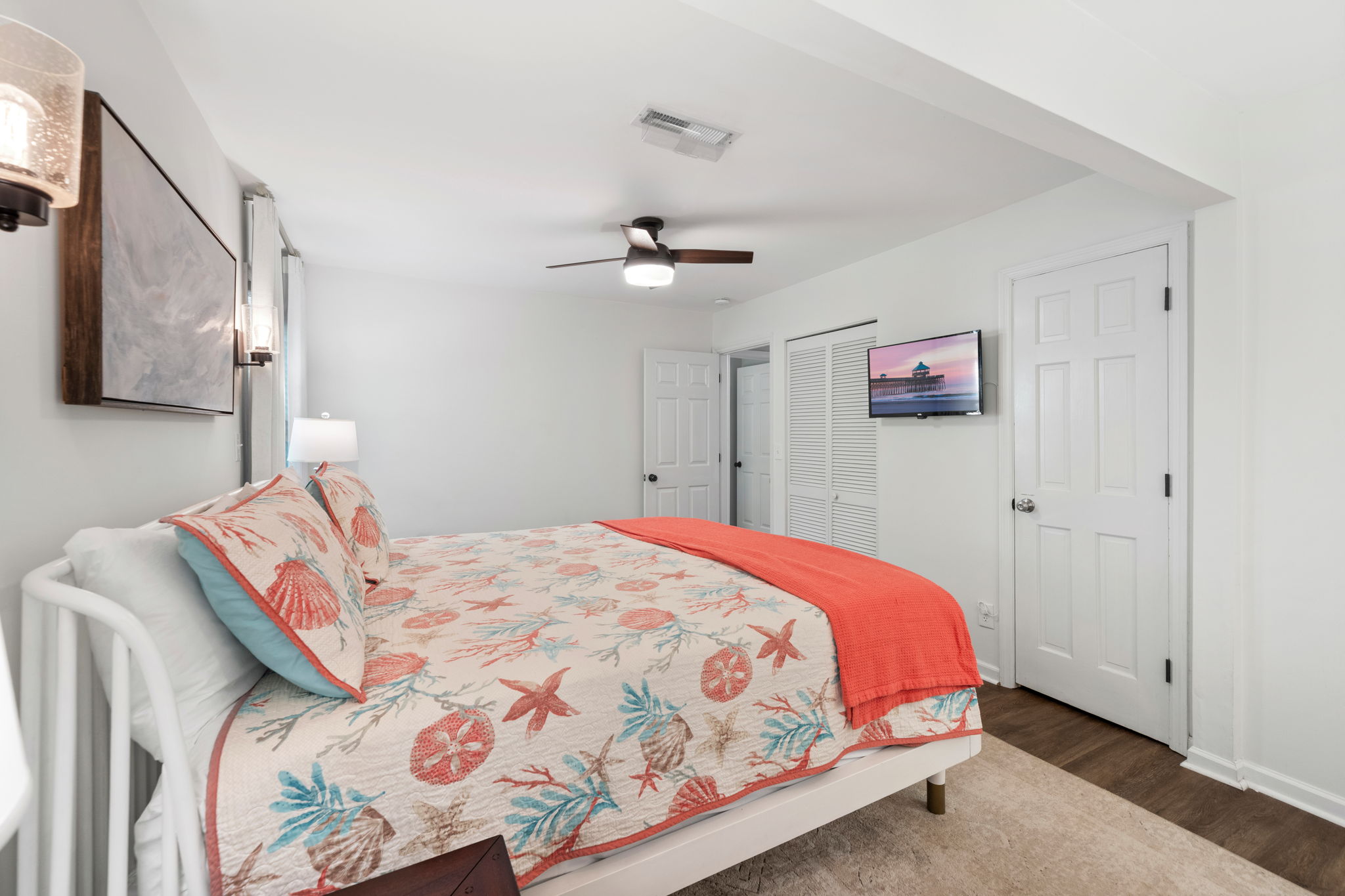 Primary California King Suite Bedroom 1 | IOP Escapes Beach Blessing | 3705 Hartnett Blvd, Isle of Palms, SC