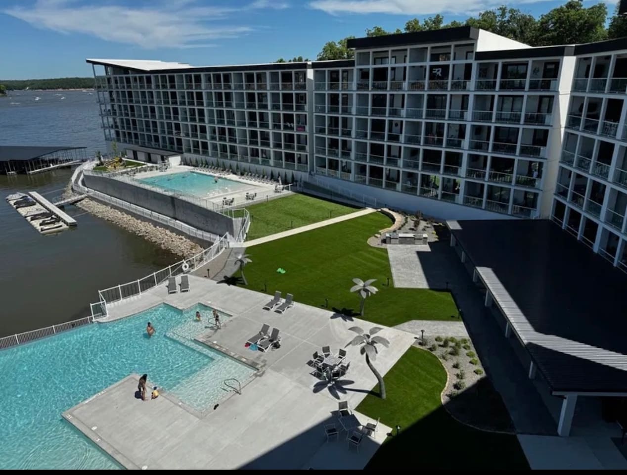 View of both resort style pools