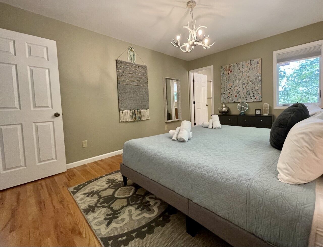 Master bedroom with door to en suite bath