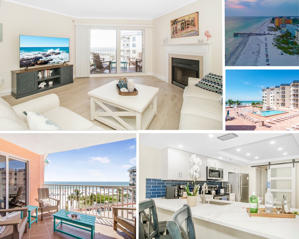Balcony with panoramic views of the Gulf of Mexico and the heated pool.