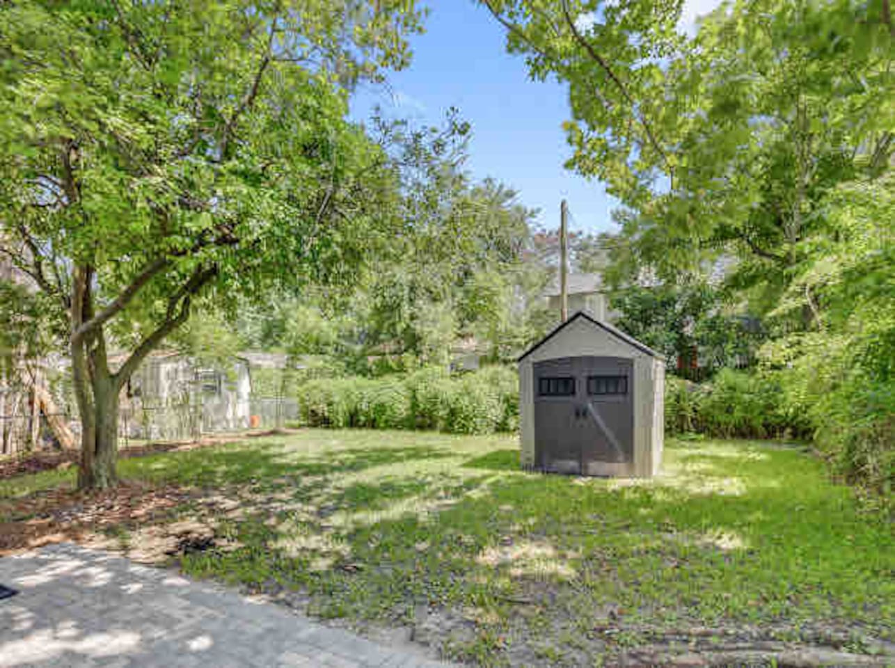 Fully fenced backyard area
