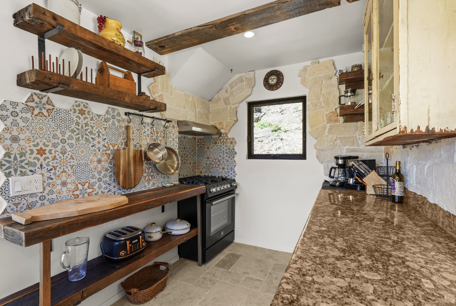Rustic kitchen with modern amenities