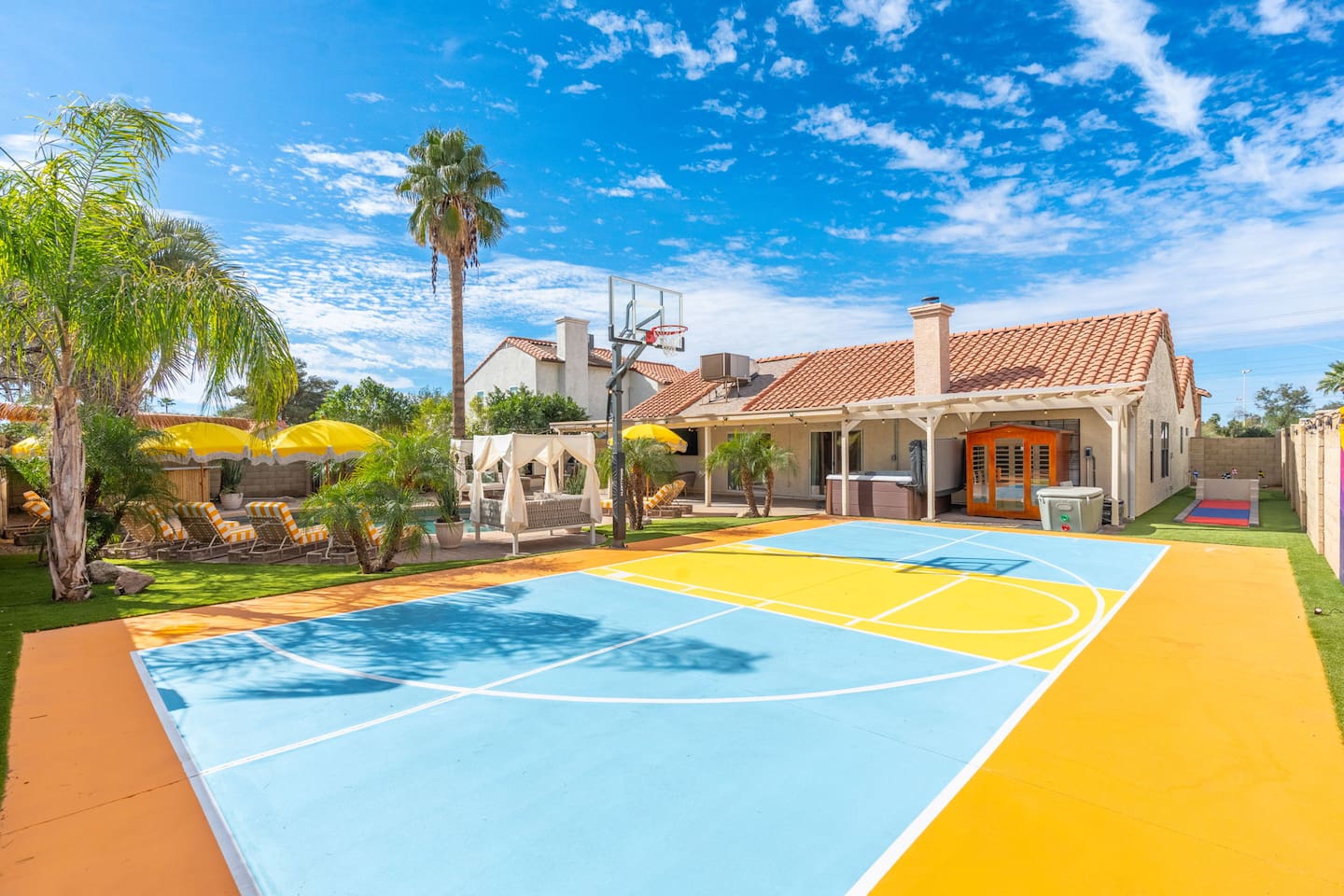 Let your competitive side out and challenge friends and family on the sport court!