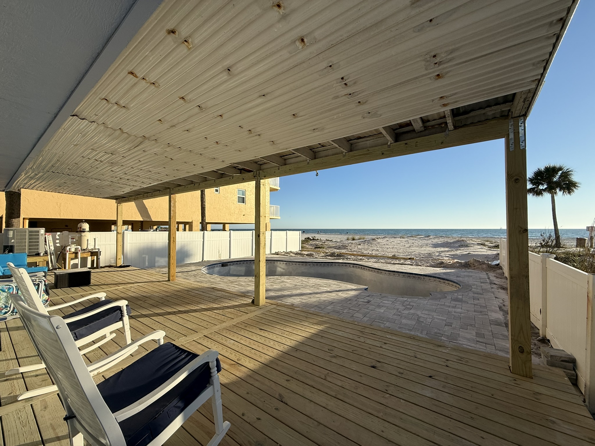 Beautiful Sunsets and a Beach View off your Private Deck Overlooking a Pool which will be filled by 2/26/2026.