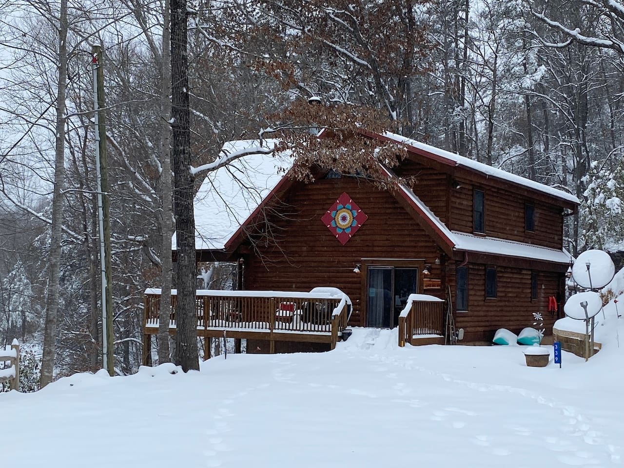 Winter side of cabin