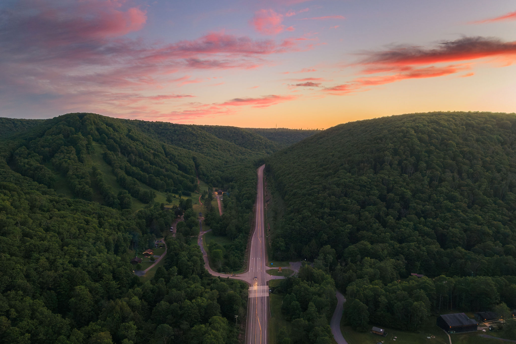 🛣 The Pennsylvania Wilds at sunset — drives this beautiful are why people come back.