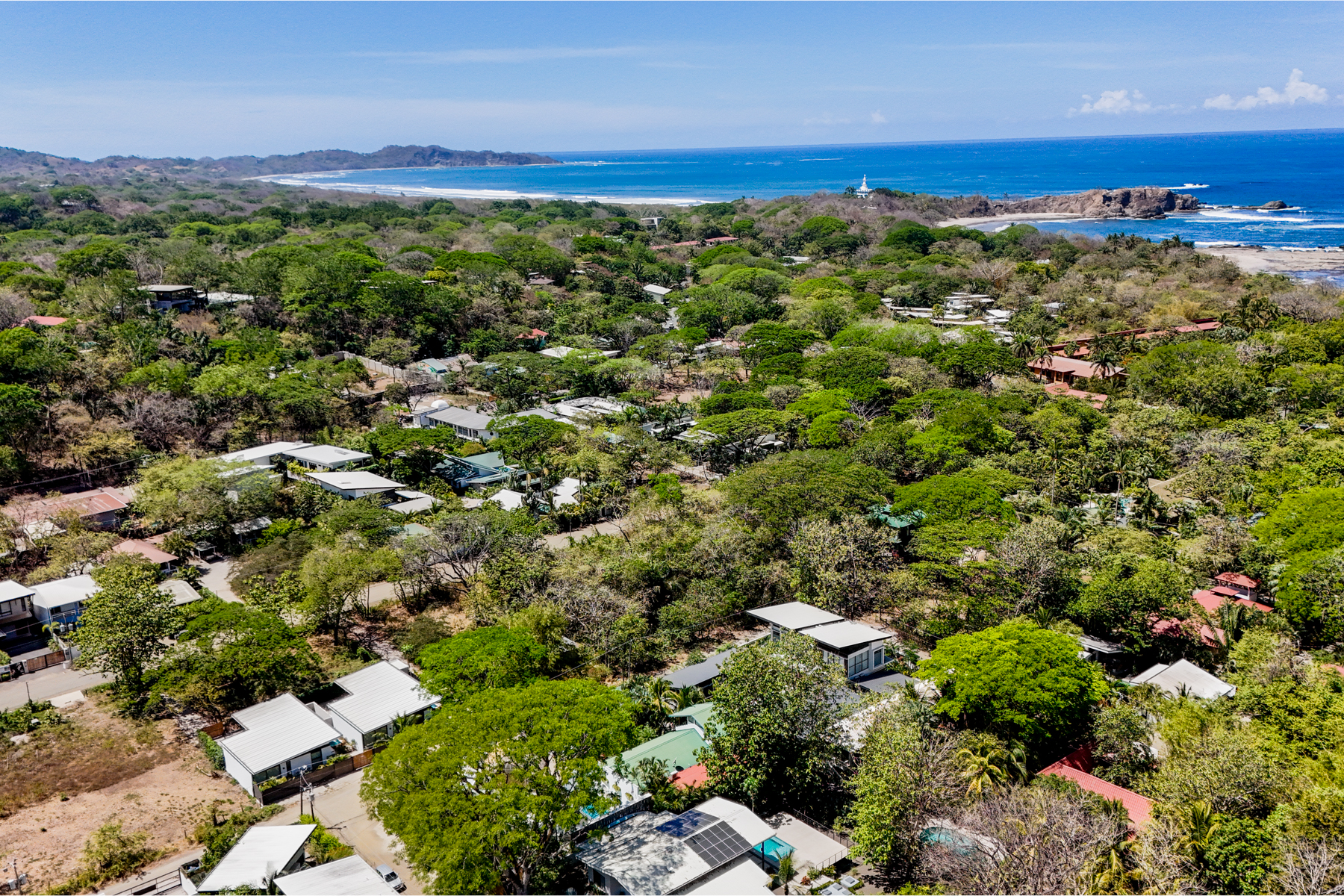 Aerial view of house.  Easy 5-7 minute walk to Playa Pelada Beach