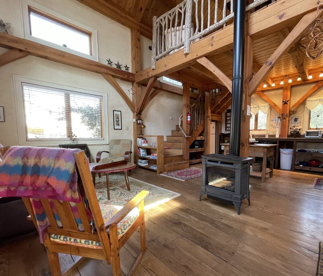 A Gas Fireplace and newly added Roku TV in this cozy living space