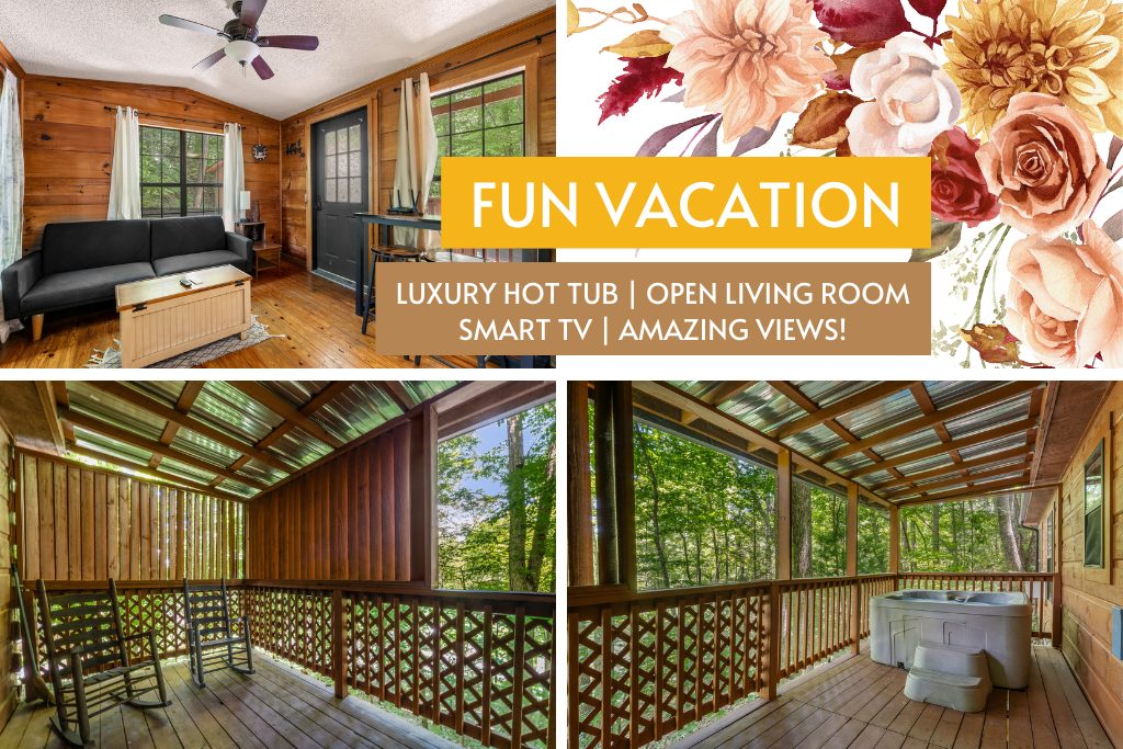 Kick back in the open living room with a smart TV and easy comforts