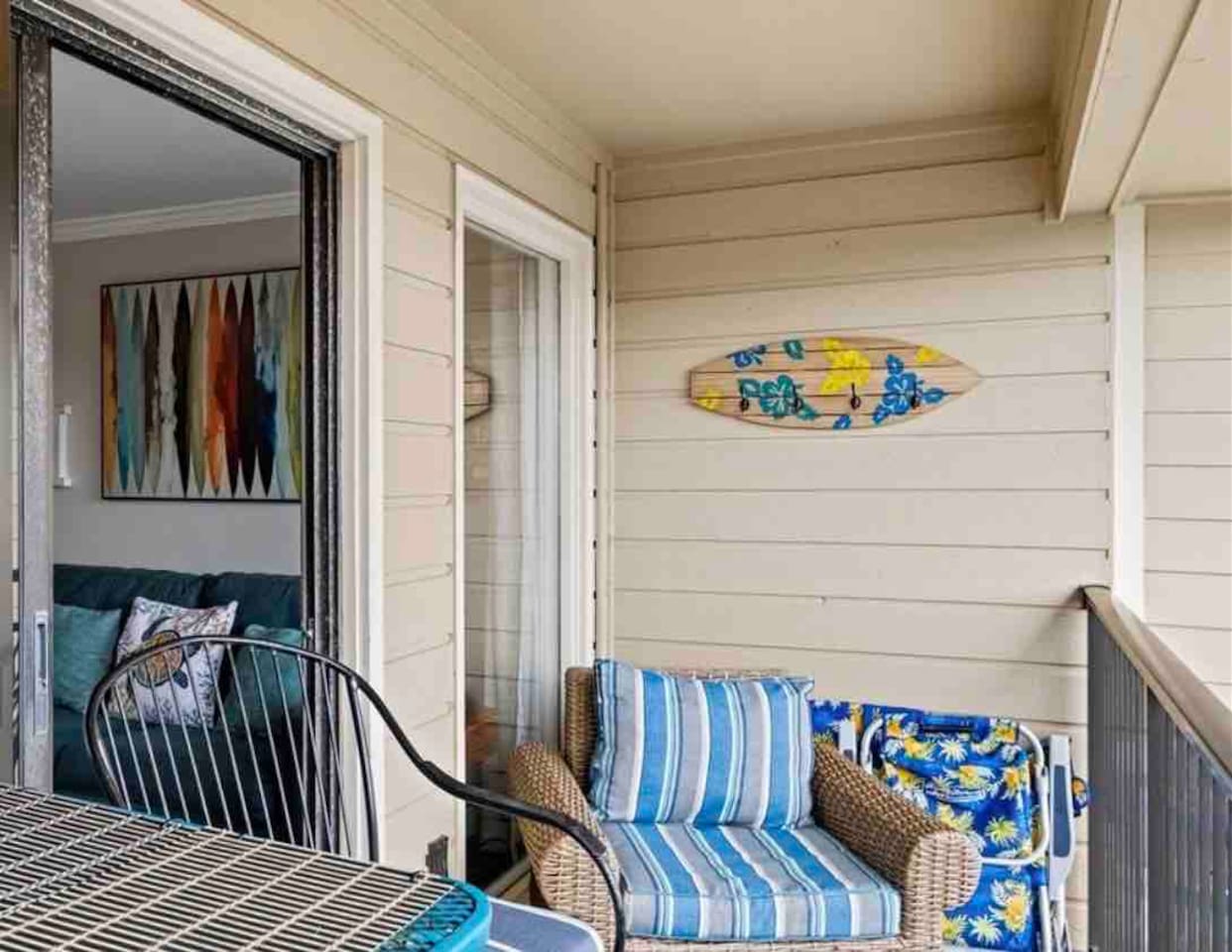 Balcony seating outside the living room