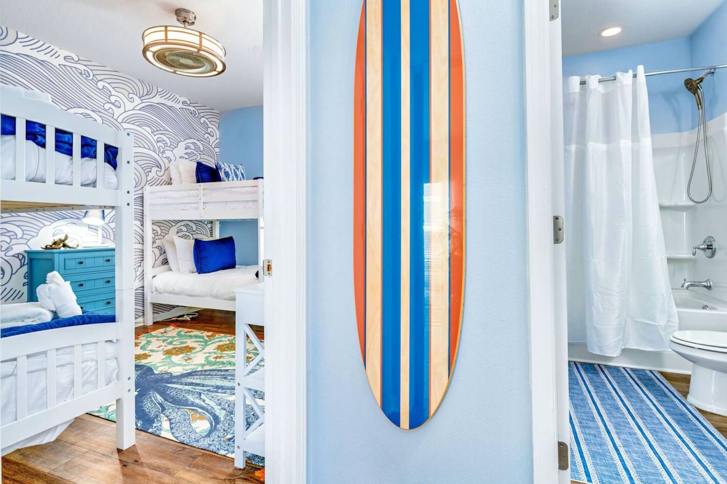 Convenient shared bathroom 2 conveniently located just steps from the bunk room
