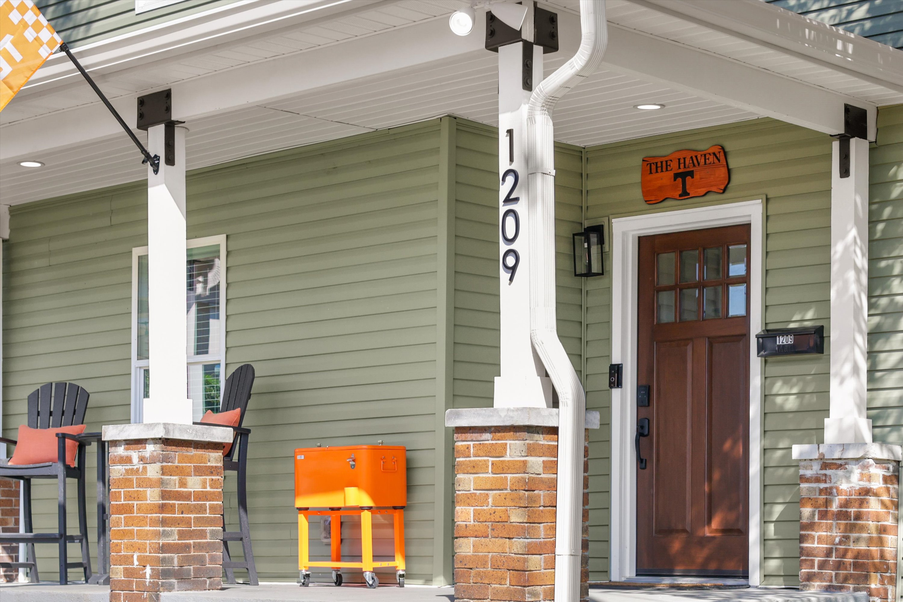 The Haven custom wood front door