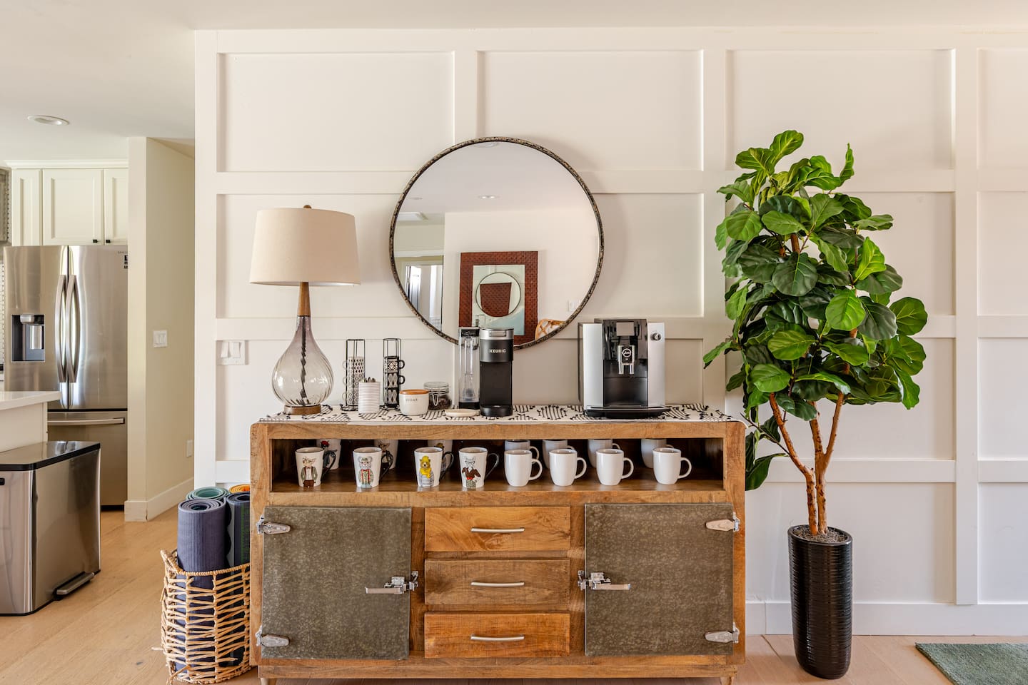 Fuel your mornings with our full coffee bar, complete with a top-tier Jura machine, stylish mugs, and serene décor to start your day right.

