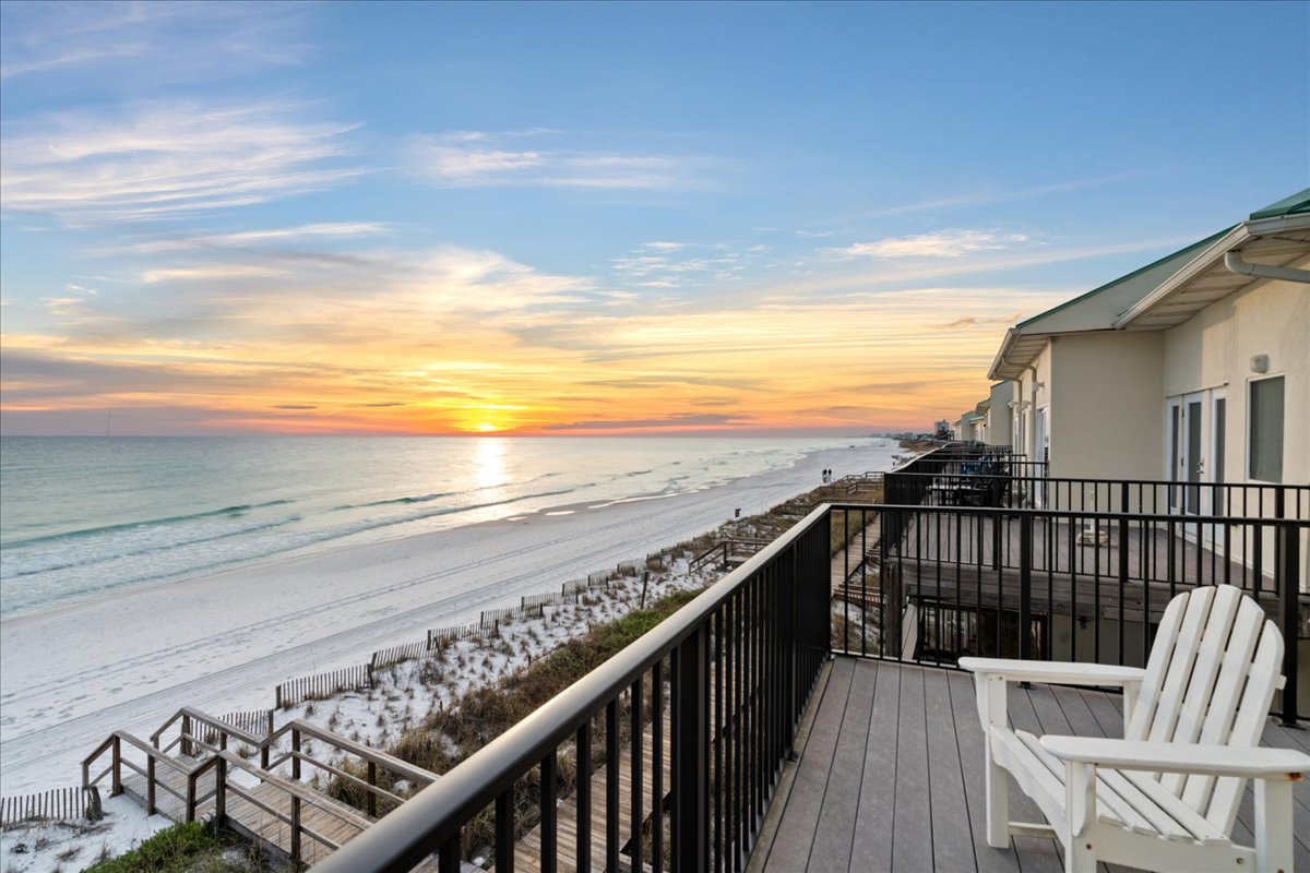 SPACIOUS Master Bedroom features BIG Gulf Views off of the 3rd Floor Private Balcony