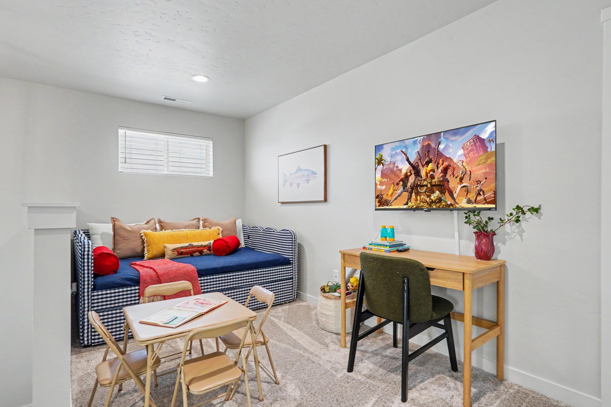 This area even offers full overfull pull-out beds and a nice little desk area.