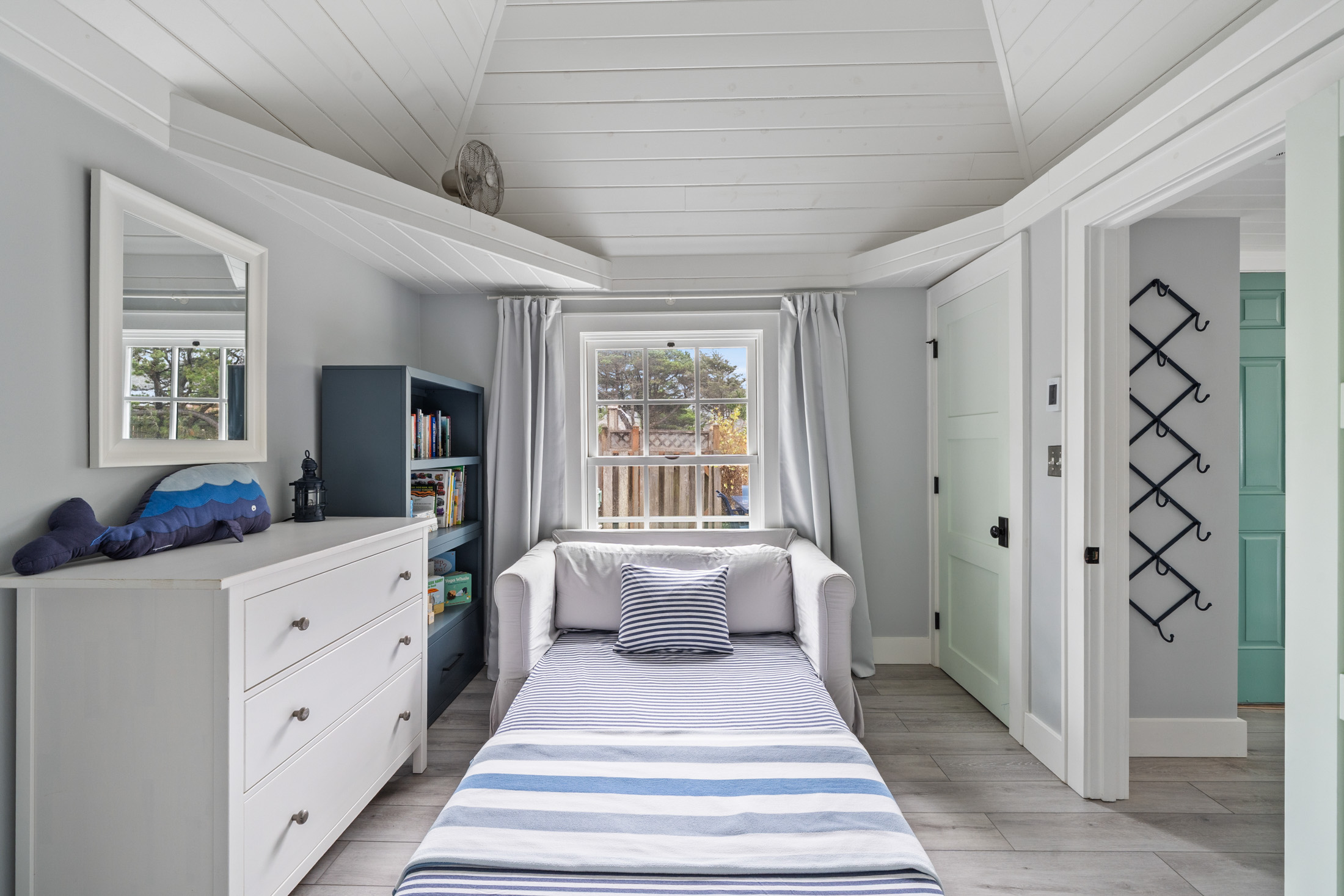 NAUTICAL BEDROOM  pullout loveseat for children - not a full size sleeper sofa (slightly smaller than a twin bed)