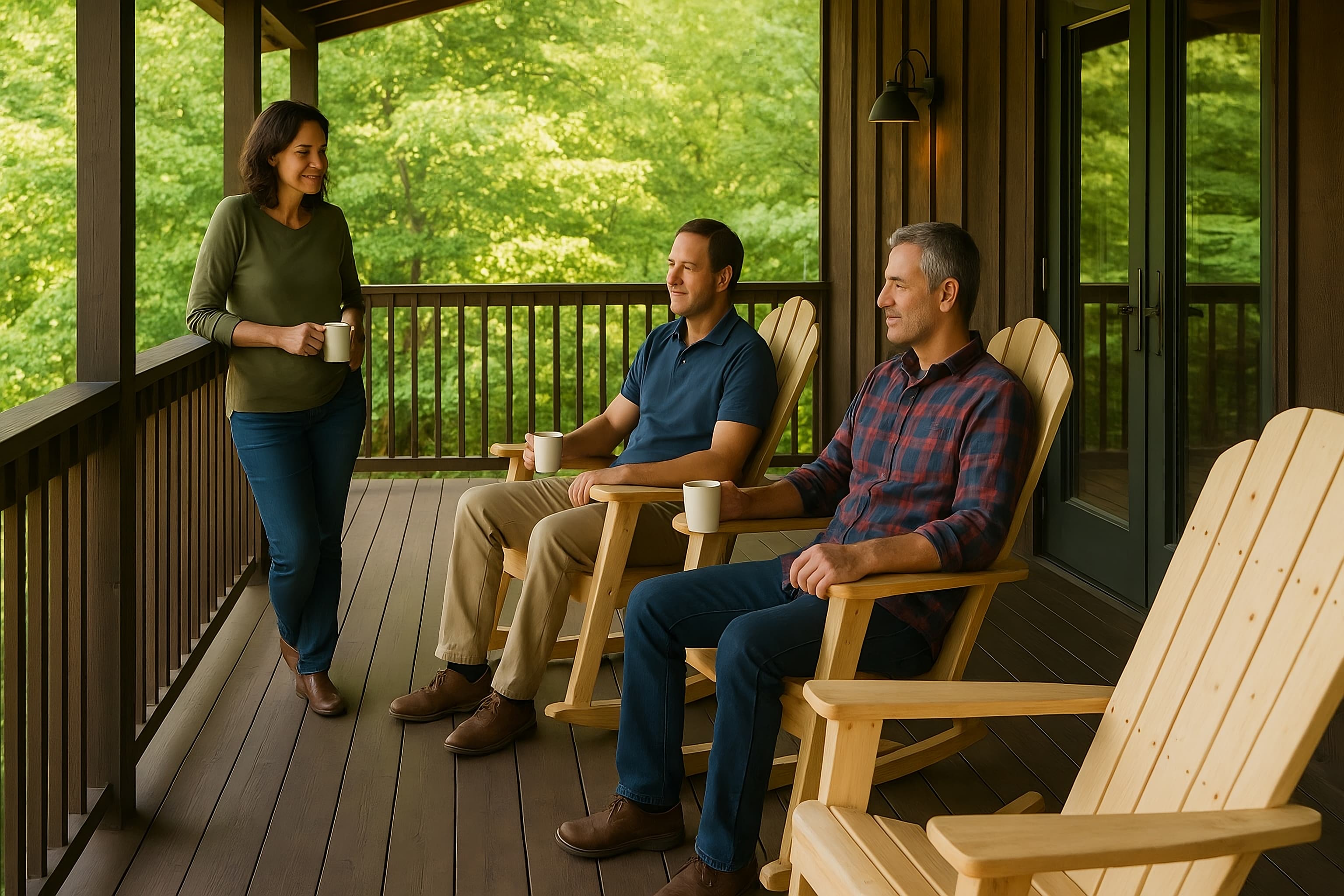 enjoy morning coffee on the deck and listen to the birds!