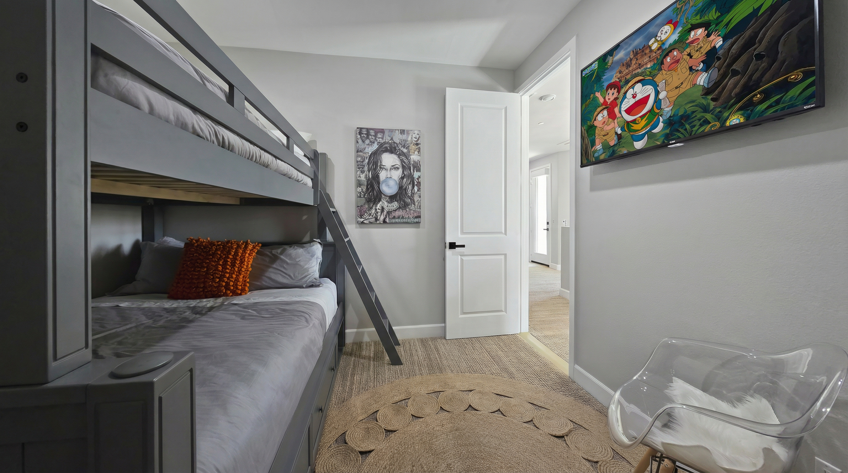 The bunk room sleeps guests of all ages but is nice for parents who want the kid's close. 
