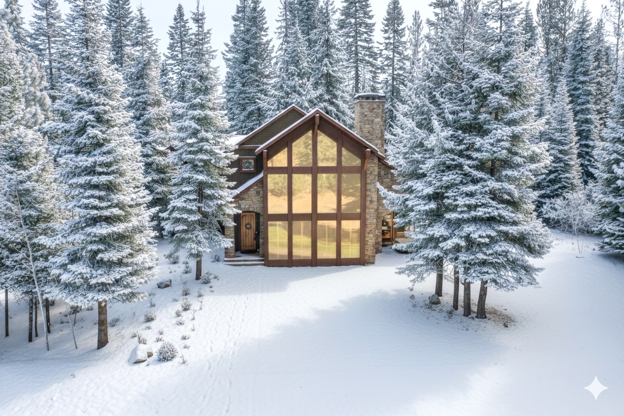 Welcome to Winter Wonderland! Wake up to spectacular view of snow among the pines!