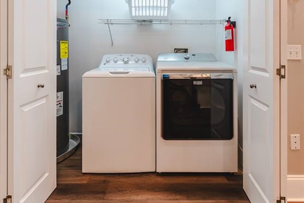 Convenient Large Capacity Washer and Dryer Off of SeaScape's Kitchen