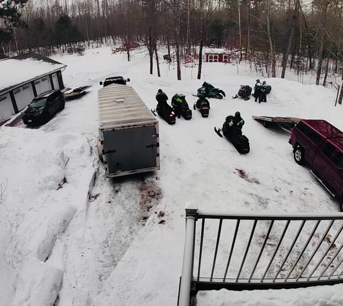 Plenty of parking for your snowmobiles and trailers