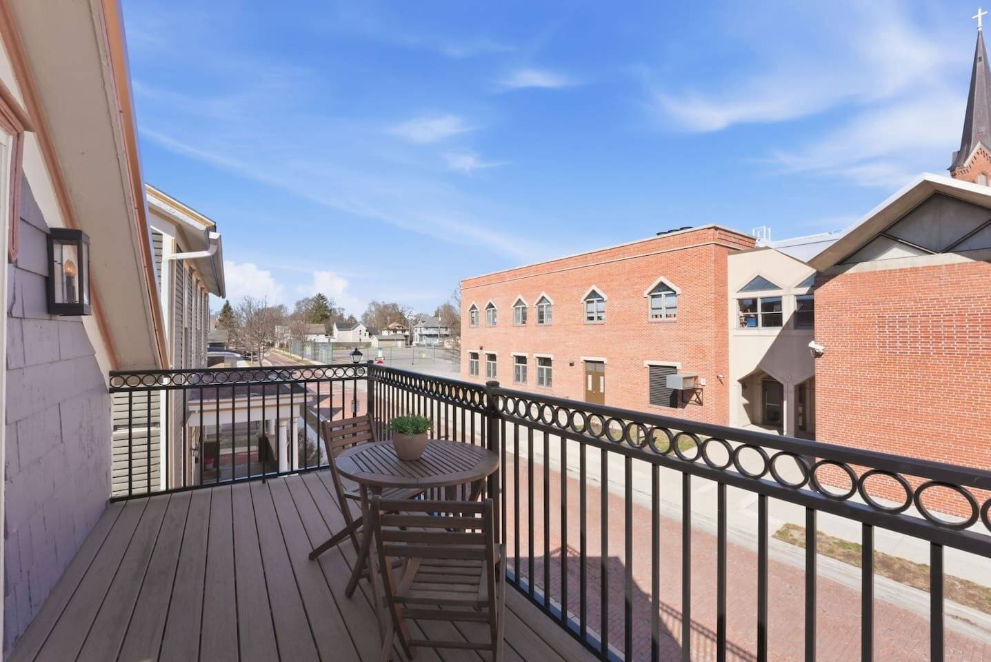 Enjoy elevated views from the balcony, offering a peaceful spot to unwind