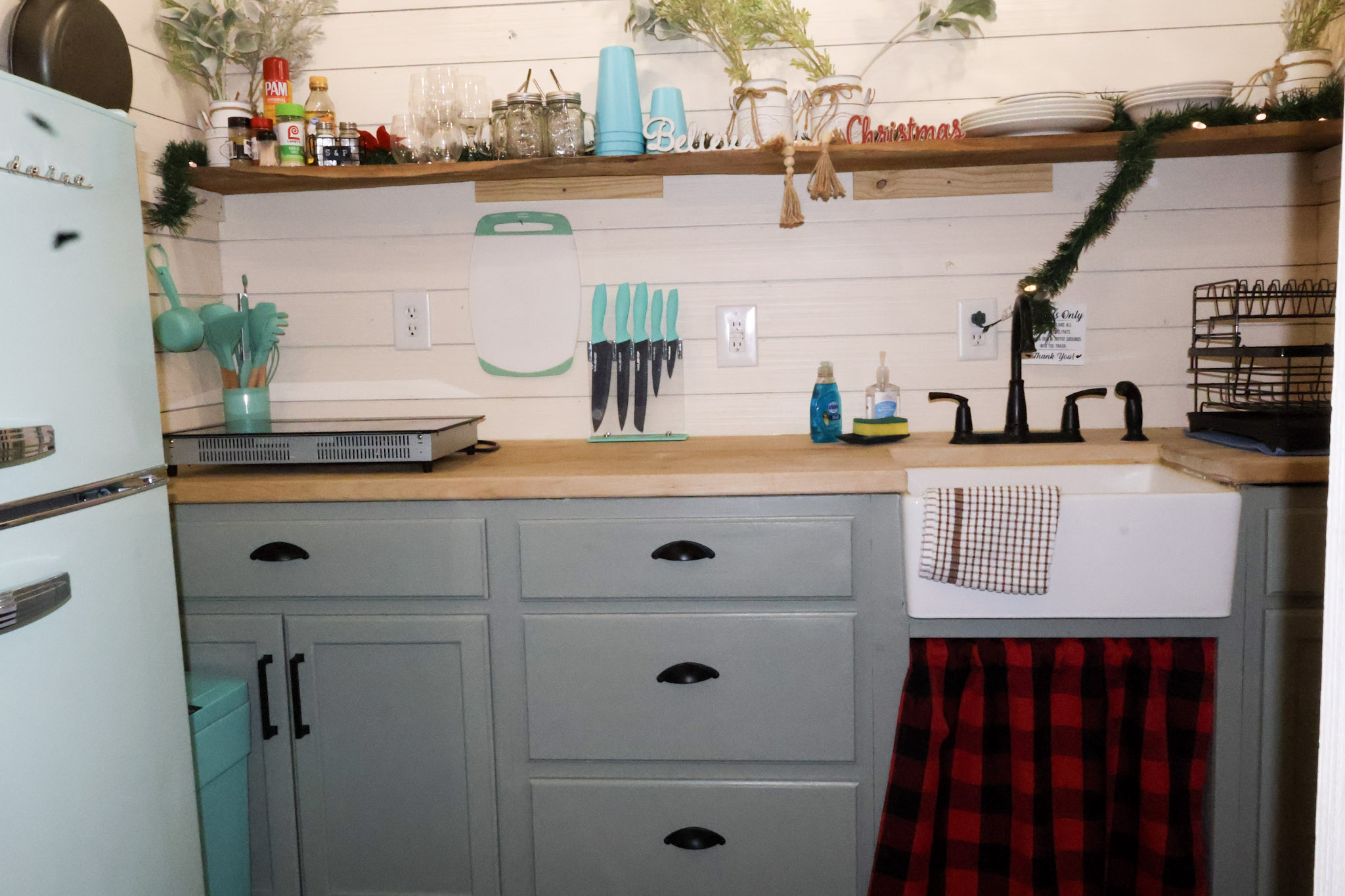 It may be "tiny" but, we have an induction stove, airfryer, blender, and cooking essentials