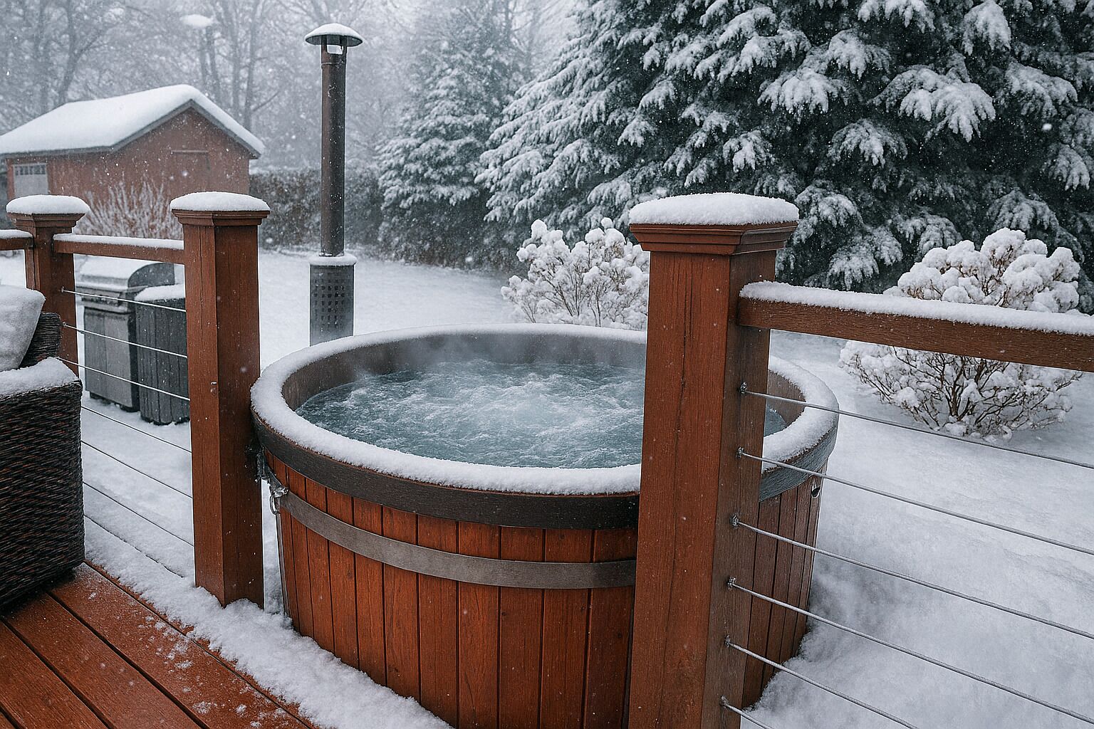 Outdoor spa tub
