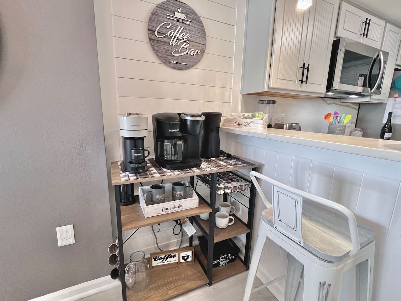 Keurig Duo and Nespresso Machine inside the condo 