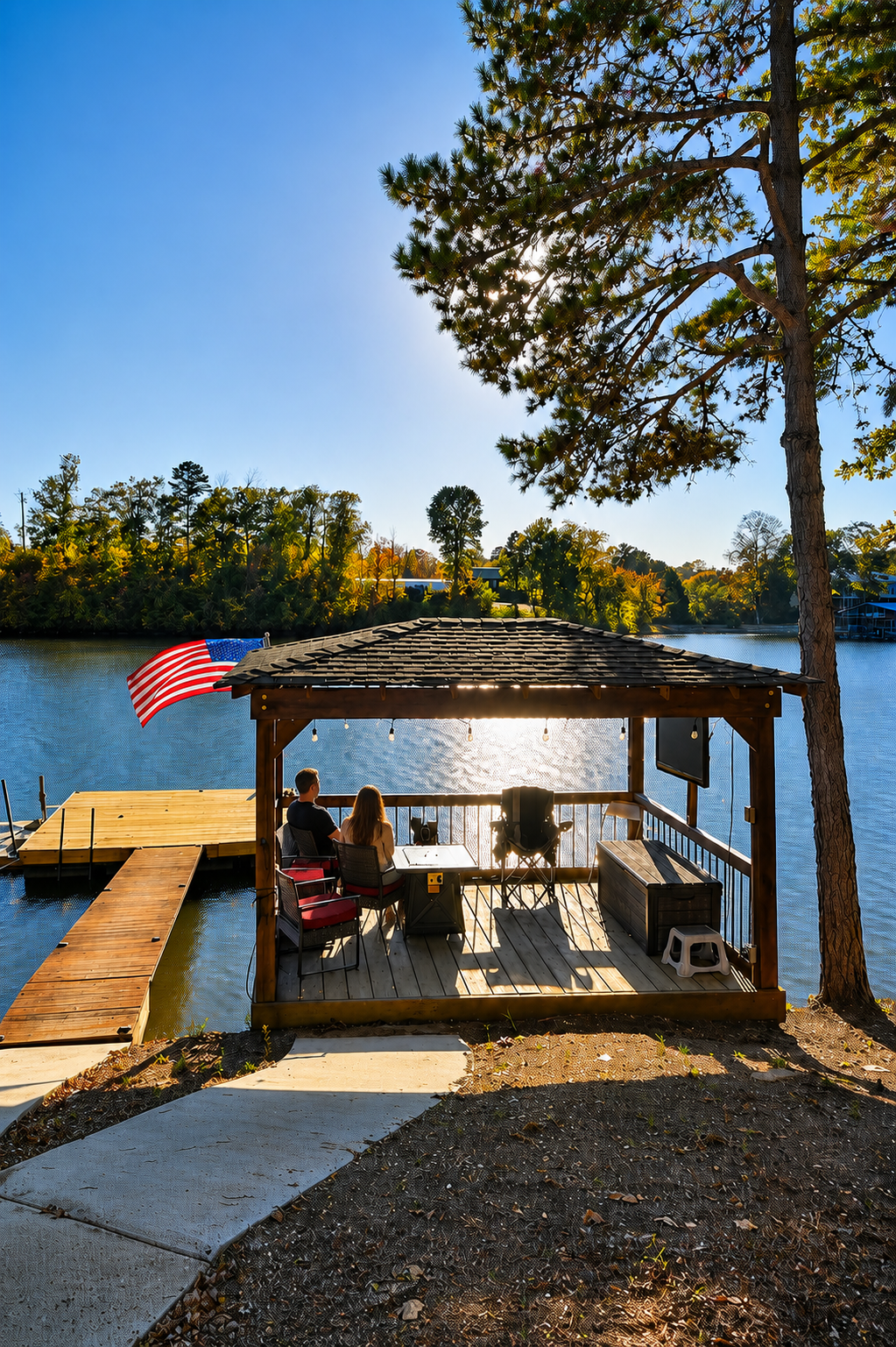 Relaxed by our gazebo