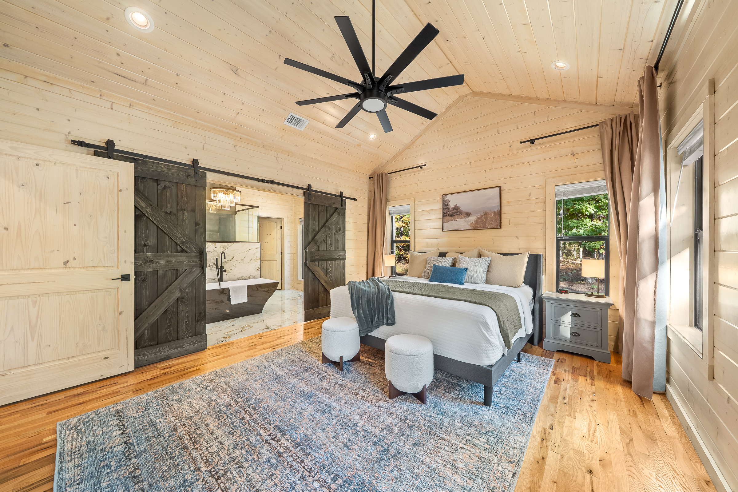 Your magazine style bedroom designed for rest and comfort. Natural light and luxury details invite you to settle in and relax.