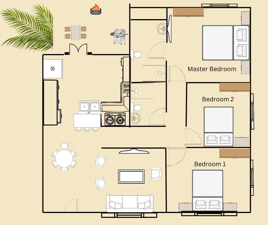 Floor plan of the house — not to scale, but it provides a good idea of the layout.