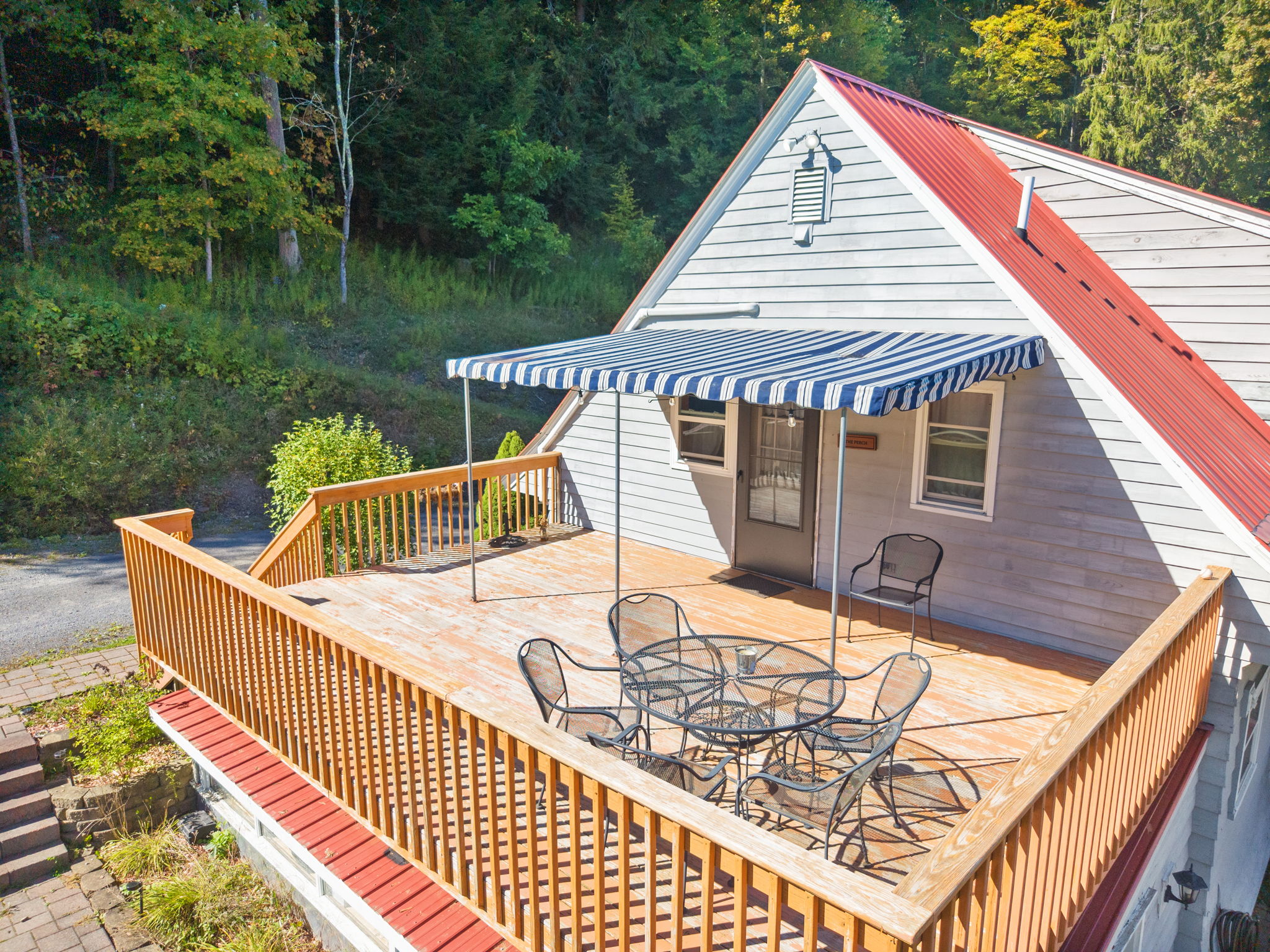 The Perch - View overlooking patio and Otsego Lake