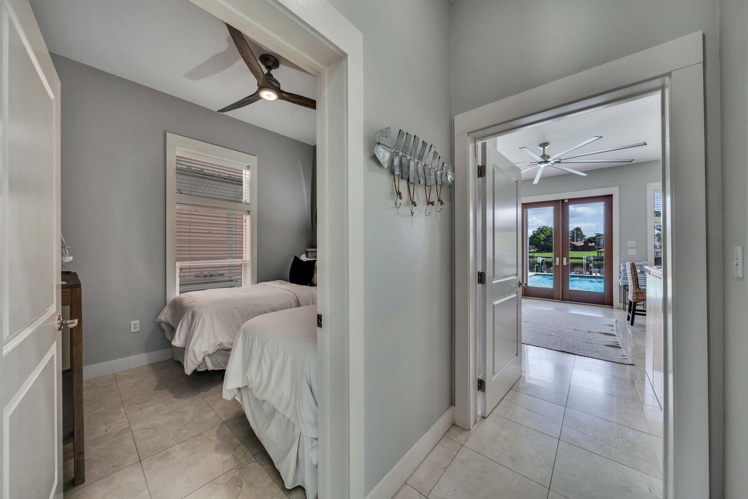 Hallway to 4th Bedroom + Pool