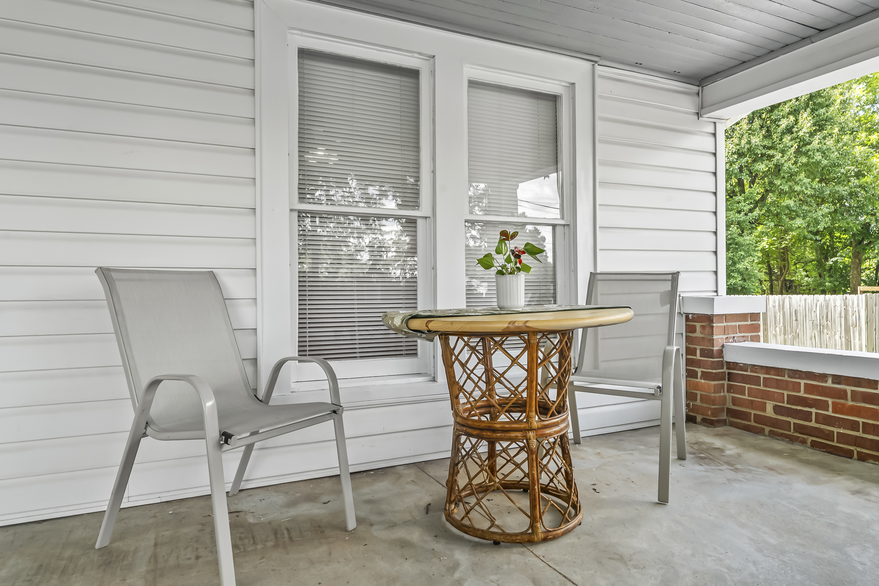 Enjoy breakfast outdoors on the front porch